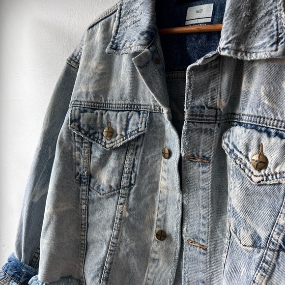 KSUBI DISTRESSED CROPPED ACID WASH DENIM JACKET⛓️ - Picture 2 of 6